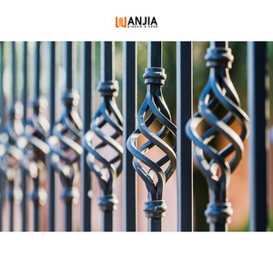 Barandillas de Hierro Forjado de Diseño de Lujo Personalizadas, Barandillas de Hierro con Recubrimiento <span class=keywords><strong>en</strong></span> Polvo para Balcones Exteriores, Escaleras, Balaustradas de Hierro Forjado - Product Image 4