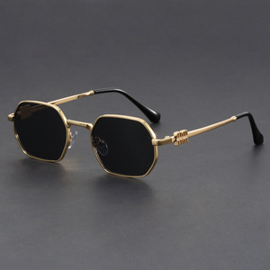 Hot-selling Retro Polygon Unisex Pilot <strong>Sunglasses</strong> for a Slimming Large <strong>Face</strong> - Product Image 1