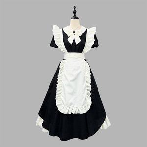Japanese Style Maid Costume Black White Apron Puff Sleeve Cosplay Dress For Anime Role Play Spring 2026 - Product Image 2