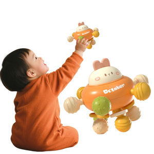 Jouet 3-en-1 pour bébé : peluche lapin, hochet, jouet à torsion rotatif à 360°, en matériaux sûrs, pour la préhension, cadeau pour nouveau-né - Product Image 3