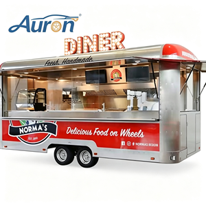 Camión de Comida Auron de Acero Inoxidable de 4.8m con Doble Eje Tándem, Estilo Moderno para Uso en Exteriores, con Plancha y Compartimentos Aislados - Product Image 1