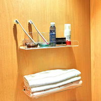 Étagère acrylique simple pour salle de bain, hôtel, usage domestique, pour toilettes, gel douche et baignoire.