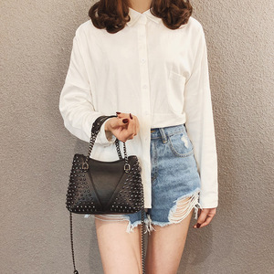 Internet-Famous <b>Small</b> Women's New Ins Handheld Shoulder Crossbody <b>Bag</b> Personalized Rivet Single Shoulder <b>Bags</b> Ladies Tanjing - Product Image 4