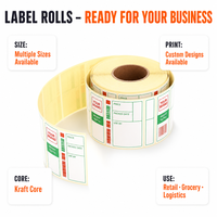 Rouleaux d'étiquettes thermiques 58x38mm, imperméables, résistants aux intempéries, pour la logistique express, FSC CE, taille personnalisée, adhésifs, directement de l'usine