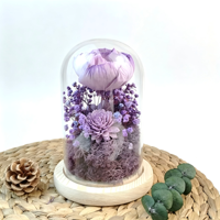 Fleurs séchées personnalisées en pivoine violette pour la fête des mères, herbe de pith écologique, décoration d'intérieur longue durée, fleurs en bois Sola