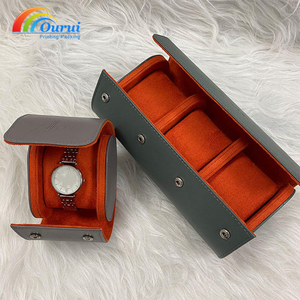 3 Slots PU Leather <b>Watch</b> Roll <b>Case</b>, Custom Logo Travel <b>Watch</b> Storage Box, Portable <b>Watch</b> Display Organizer for Men, Factory Dire - Product Image 5