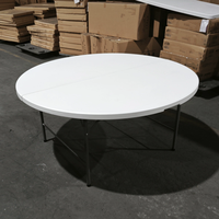 Q-43 Table de salle à manger moderne pliable en plastique HDPE durable et économique avec structure métallique pour salle de banquet et mobilier d'extérieur – Ventes Flash