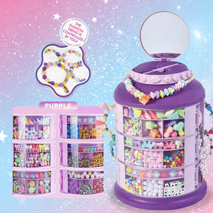 Boîte de rangement multicouche arc-en-ciel créative pour filles, ensemble de jouets de fabrication de bijoux avec accessoire de perles, cadeaux de Noël pour filles - Product Image 6