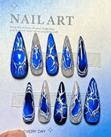 Faux ongles longs stiletto faits main à presser, nude blanc, avec décoration anneau métallique perforant style French, couvrance totale, en gel souple, 10 pièces