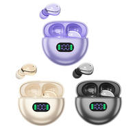 Écouteurs intra-auriculaires numériques miniatures électroplaqués 5.4 pour le sport et le gaming avec affichage numérique et réduction du bruit