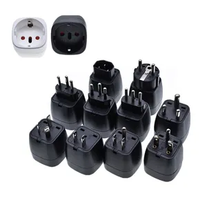 EU to UK AU US Swiss Italy plug adapter Schuko Type F Euro Round Pins Socket To Type G Type B 3 Pins Converter Adapter