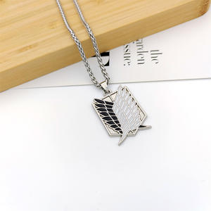 <span class=keywords><strong>Collier</strong></span> Anime Attack On Titan avec chaîne en acier inoxydable pour hommes et femmes - Product Image 5
