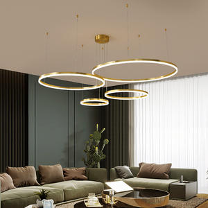 Современный круглый подвесной светильник черный корпус подвесной светильник потолочный светильник светодиодный круглый люстра кольцо подвесные светильники - Product Image 4