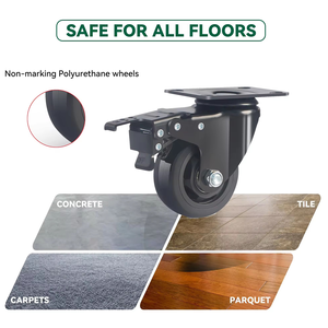 Hot Sale 2/3/4/5/6 Zoll Deckplatte Doppel kugellager Industrie rollen Ausrüstung Plattform Duty Trolley PU Lenkräder - Product Image 6