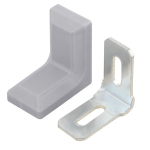 Petits supports suspendus, supports d'angle en plastique pour armoire, supports d'angle en fer, accessoires de quincaillerie, couvercles noirs et blancs - Product Image 3