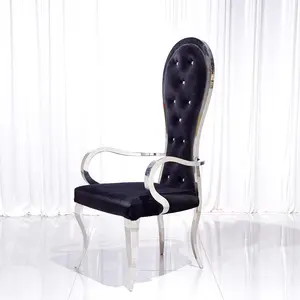 Royal Design Events Supplier Throne Wedding Chairs Luxury White PU Leather Cover OEM Party Dining Chairs