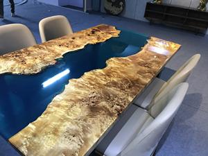 Table de salle à manger en bois massif, nouveau design One Choice, avec résine époxy, supporte l'envoi de demandes 24h/24 et 7j/7 - Product Image 6