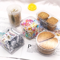 Boîtes en plastique recyclables pour biscuits avec logo personnalisé Unalilia, 800 ml, 28 oz, pot de stockage alimentaire transparent en PS avec couvercle, modèle QY-11