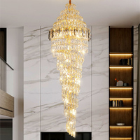 Design post-moderne de luxe hôtel Villa Duplex salon escalier en colimaçon lampe lustre fer et cristal lustre