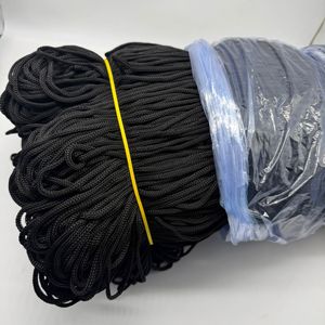 低MOQ無料サンプル ブラック<span class=keywords><strong>4mm</strong></span> ppコード 丸紐 帽子調整用ロープ 帽子かぎ針編みバッグ用 - Product Image 1