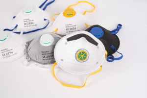 धूल और धुंध श्वासयंत्र के खिलाफ वाल्व पी 2 रेस्पिरेटर्स के साथ डिस्पोजेबल पेंट, मास्क हेडबैंड नाक मास्क 10 पैक - Product Image 6