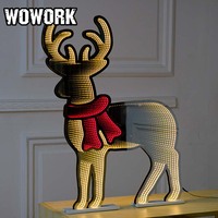 WOWORK Mini 2026, illusion optique intérieure, Père Noël, néon, miroir infini, lumières d'abysse pour les décorations de Noël