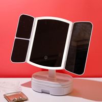 Hi kualitas 3 sisi dapat dilipat Sensor sentuh Desktop LED cermin rias dengan dua sisi lampu LED untuk penggunaan kosmetik
