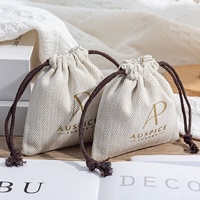 Pochette personnalisée en lin à chevrons avec cordon de serrage, sac de rangement cosmétique en coton biologique, réutilisable, recyclable, promotionnel