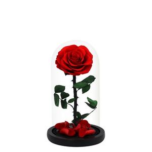 ของขวัญวาเลนไทน์ขายส่ง ดอกกุหลาบคงสภาพ ดอกไม้สบู่ PVC ดอกไม้แห้งในกล่องของขวัญแก้ว - Product Image 2