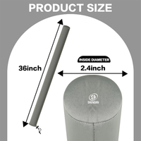 Coussin et housse de protection robustes anti-UV en néoprène gris (2 pièces) pour poteau de guidage de remorque de bateau, pour le surf et la dérive