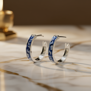 Aros de oro E4601, joyería fina clásica unisex, aretes chapados en oro de 18 quilates para mujeres y hombres, pieza de moda. - Product Image 2