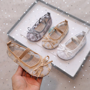 Sandales d'été en maille pour enfants, chaussures décontractées pour filles, broderie florale 3D, chaussures plates pour filles avec nœuds, vente en gros pour enfants - Product Image 2