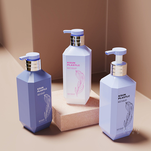 Thiết kế mới hình dạng độc đáo 500ml Pet dầu gội Lotion chai với bơm - Product Image 2