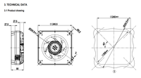 Ventilateur de refroidissement d'origine Allemagne K2E200-AD08-02 K2D200-AB18-06 K2D200-AB18-08 K2D200-AB24-05 K2D200-AB24-07 K2D200-AB24-25