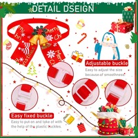 Collier nœud papillon de Noël pour chien, collier doux et réglable avec ruban gros-grain pour chiens et chats, idéal pour les fêtes et les séances photo