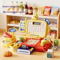 Chariot de supermarché pour enfants, jouet en plastique pour fruits et légumes, jeu d'imitation, caisse enregistreuse de simulation, chariot de courses