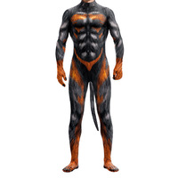 Costume de couple animal imprimé en 3D unisexe, combinaison intégrale Zentai pour Halloween, cosplay, performance scénique