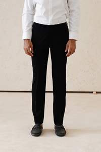 Pantalones casuales ajustados de pana de rizo francés medio alto ligero texturizado pierna recta raya lateral plisado diseño de color servicio OEM - Product Image 4