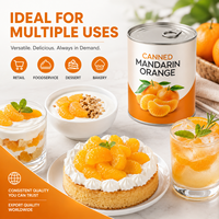 Segmen Jeruk Mandarin Kaleng 850g dalam Sirup Ringan Ukuran Kustom Kemasan Besar Pemasok Langsung Pabrik