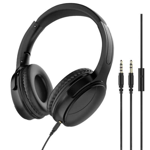 1.2M 3.5mm Plug Wired Controlled Headphones Comfortable Noise Cancellation Wired Headphones Over-Ear Headset for Music Gaming