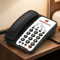 Téléphone fixe de bureau à numérotation rapide 1 touche avec façade en papier personnalisable et logo sur mesure, prix usine, pour chambre d'hôtel