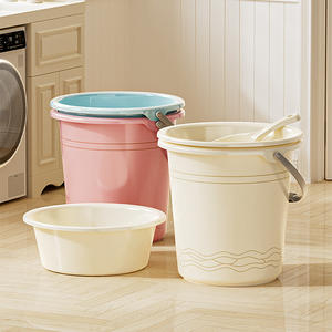 Seau en plastique bleu épaissi 10-15L, durable pour la maison, la salle de bain, les dortoirs étudiants - Product Image 4