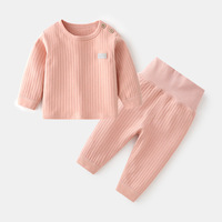 Conjunto de Ropa Interior de Algodón Puro para Niños, Personalizado y Popular, con Botones en los Hombros, de Dos Piezas, para Otoño e Invierno