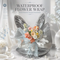 Papier d'emballage pour fleurs en papier sulfurisé enduit imperméable coréen avec motif d'ailes de papillon en cristal, marque FLORA VALLEY, TOP Vendeur 2025