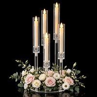 Chandeliers LED transparents en acrylique à 5 bras pour mariages, fêtes, décoration intérieure, centres de table, OEM Guangdong