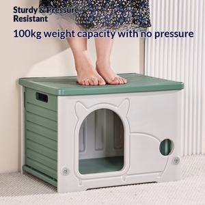 Grote luxe geïsoleerde <span class=keywords><strong>plastic</strong></span> kattenhuis, modern, waterdicht, voor binnen/buiten gebruik, alle seizoenen - Product Image 5