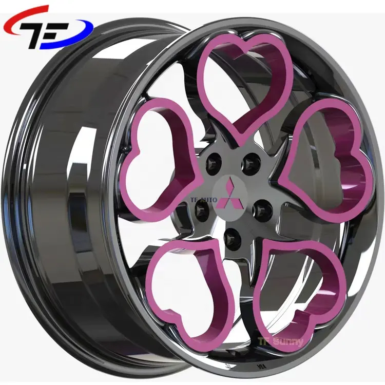 Heart Shape Pink Coating 5x114 Alloy Forged Wheels 20inch