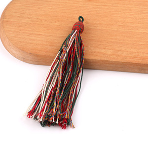 Borlas de Algodón Trenzadas a Mano de Estilo Étnico, Colores Navideños, Accesorios Decorativos para Joyería DIY - Product Image 4