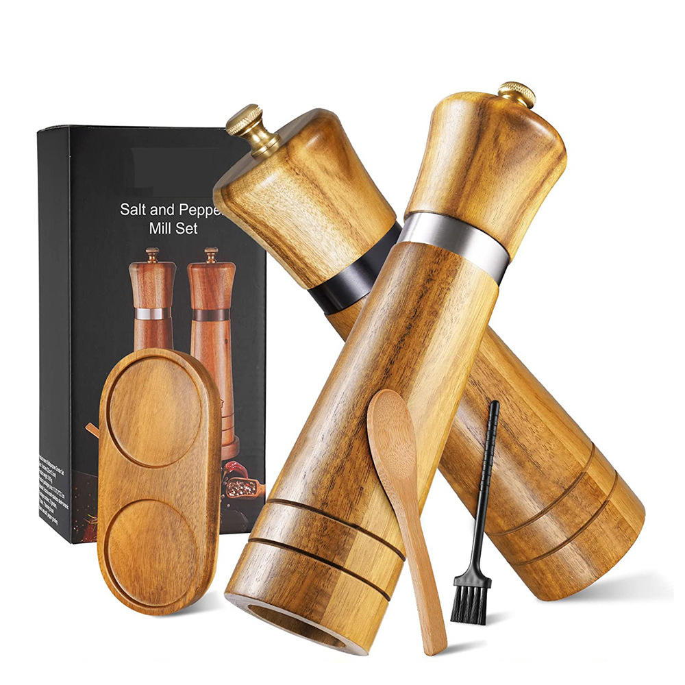 2ชิ้นพร้อมฐานไม้ (ช้อนและแปรง)