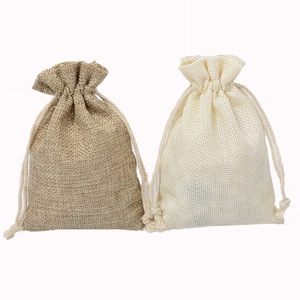 Natural Cloth Packaging Dust Pouch <b>Small</b> Fashionable Jute Gift Jewelry Custom Logo Eco-friendly Linen <b>Drawstring</b> <b>Bag</b> - Product Image 1